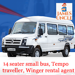 14 seater small bus, Tempo traveller,  Winger rental agent Mr. Rakesh Hati in Santoshpur